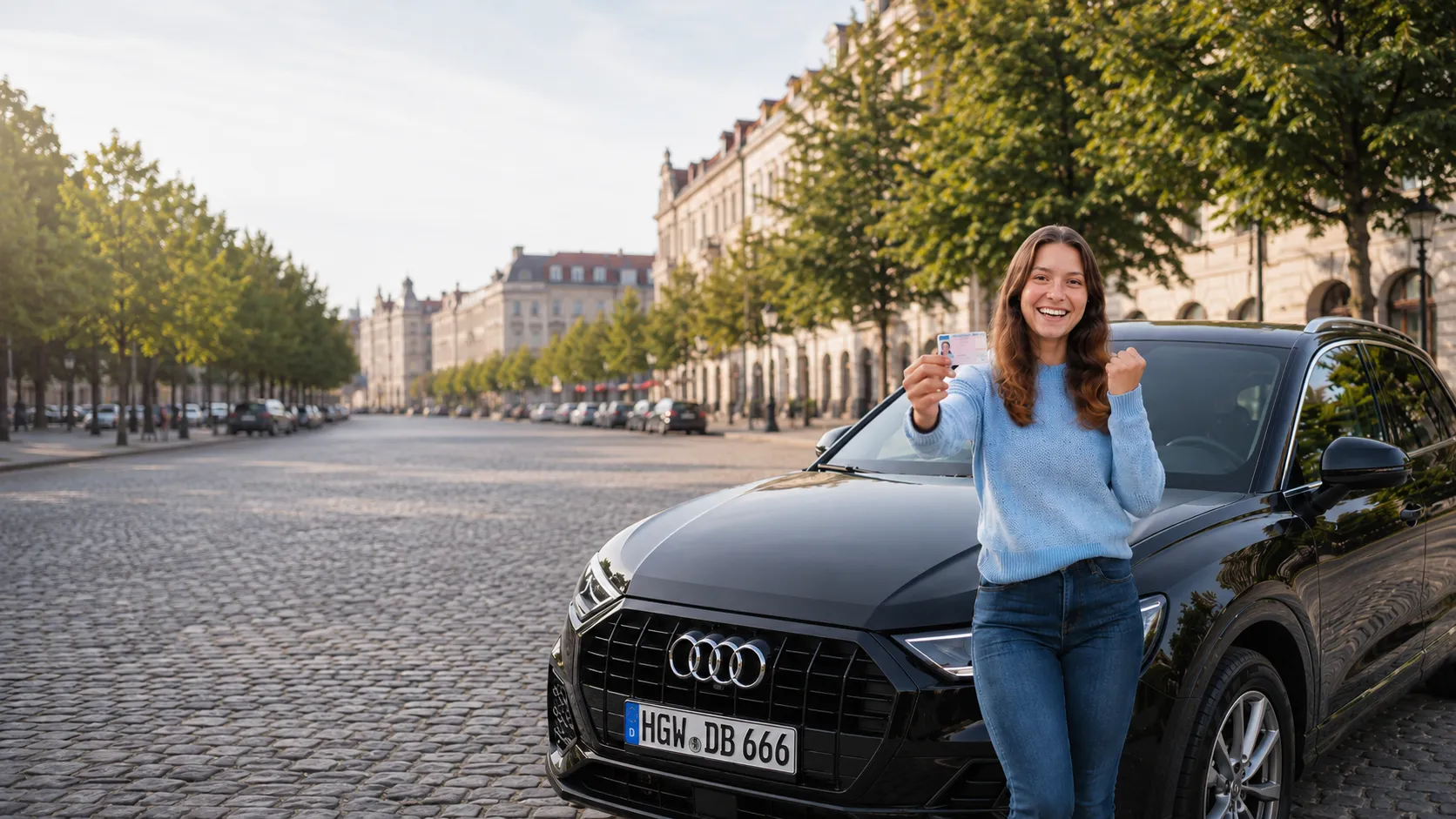 Fahrlehrer erklärt einer Fahrschülerin den Ablauf der Führerschein-Ausbildung